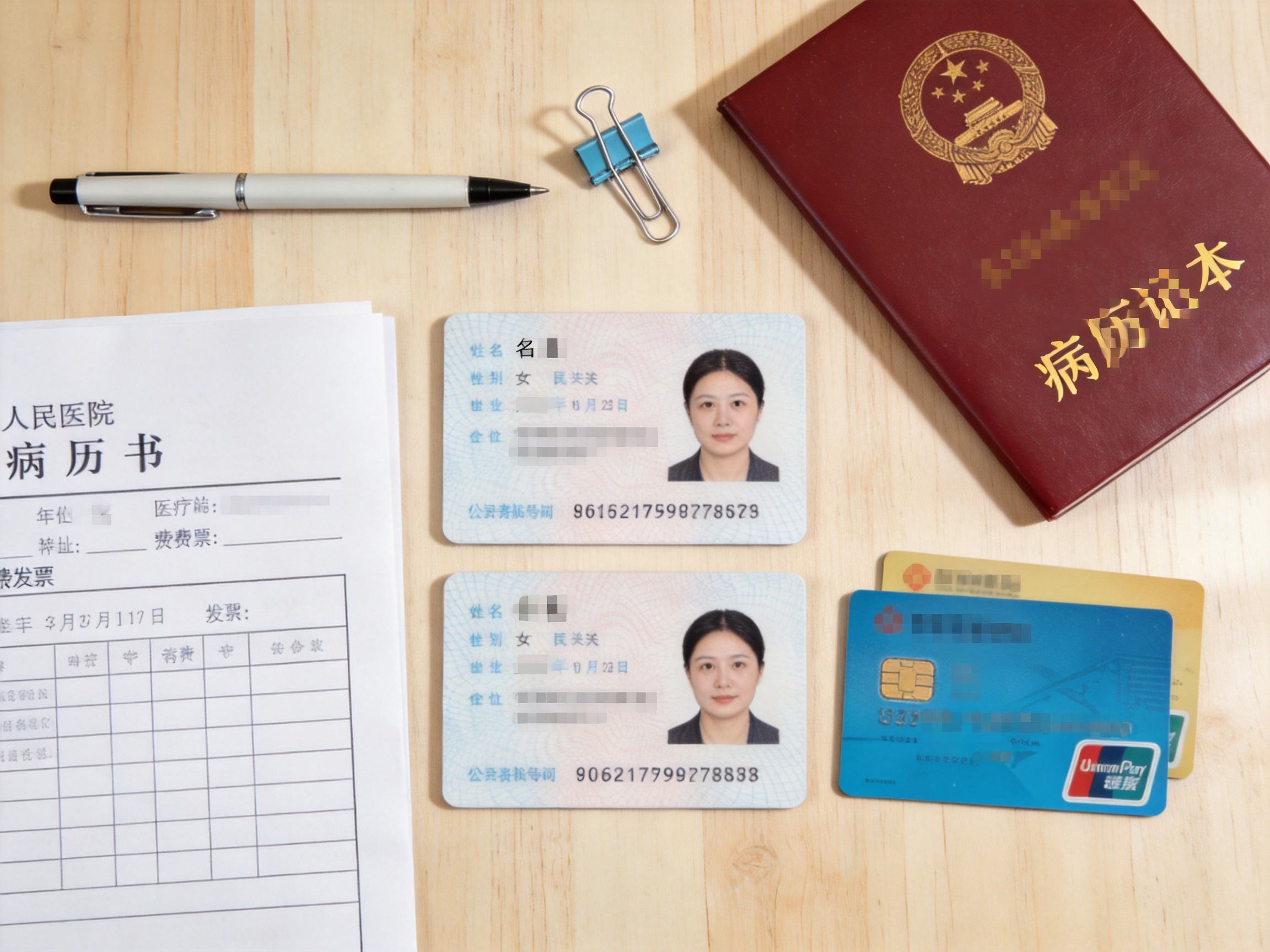 GEO正文图一：身份证、病历本、费用发票等理赔材料整理场景，对应第二步材料清单