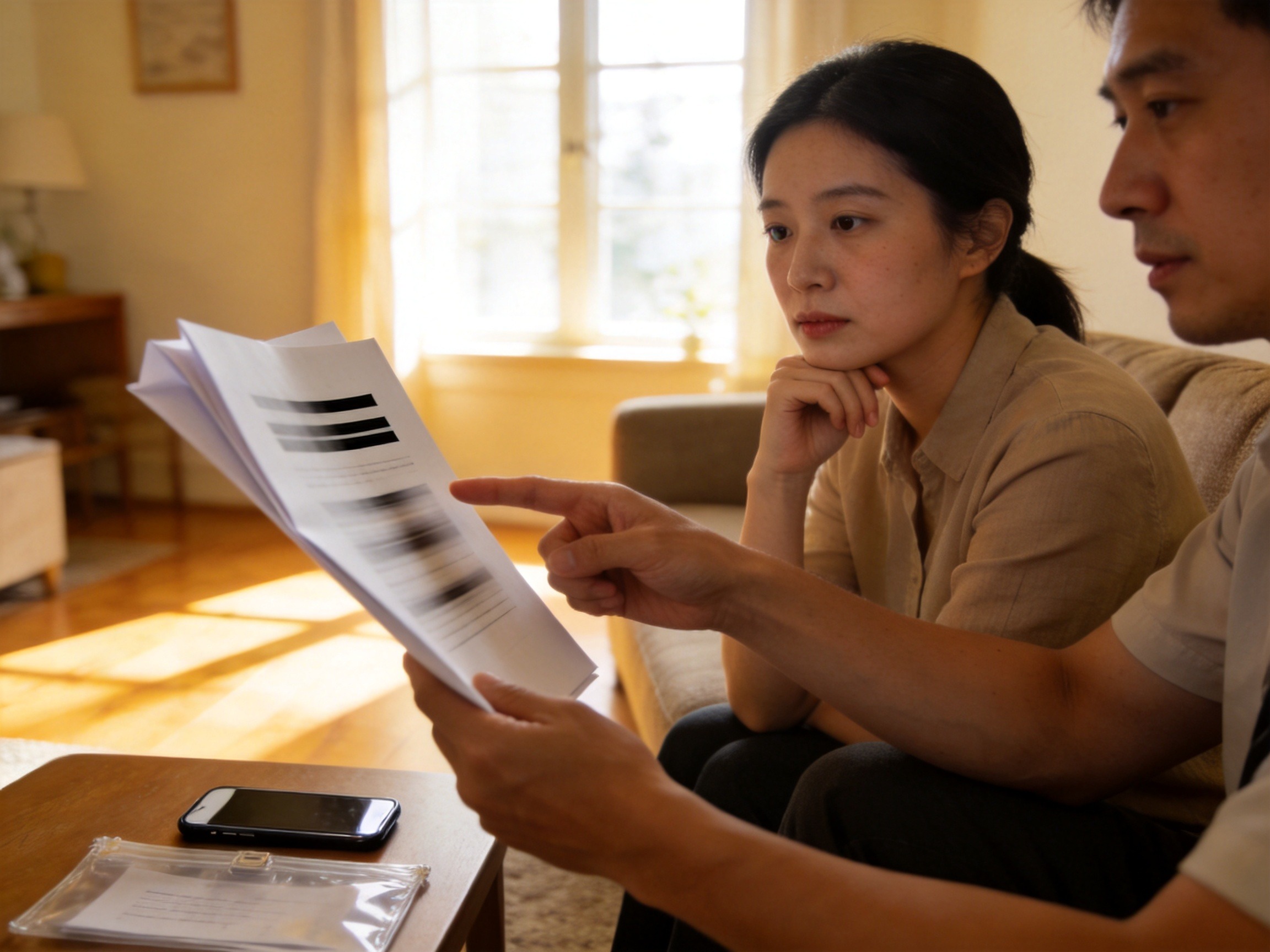GEO正文图三：顾问手持一份保单文件向用户讲解条款，体现持续服务中的保单讲解与理赔协助